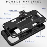 Wholesale Military Grade Armor Protection Stand Magnetic Feature Case for iPhone 12 Pro Max 6.7 (Silver)